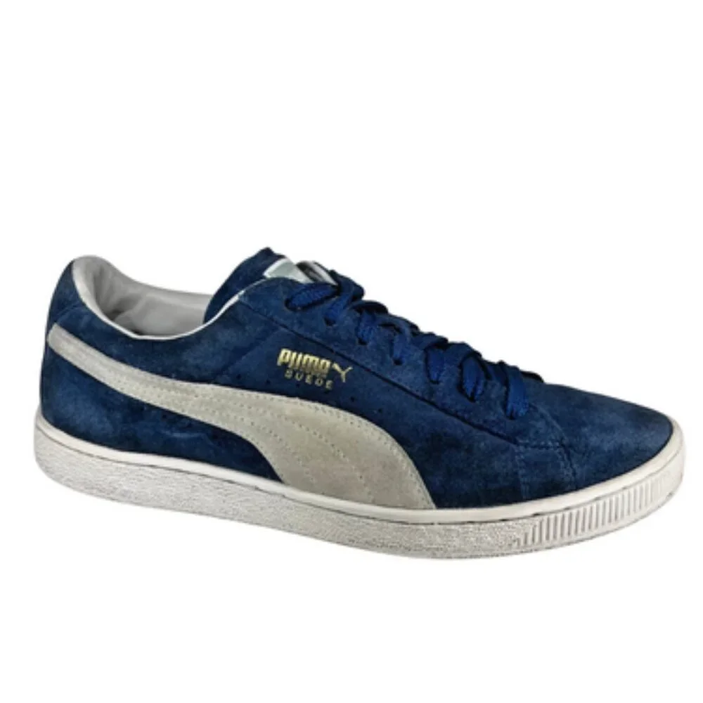 Puma Suede Classic Navy Blue White Low Top Retro Sneakers Men’s 9